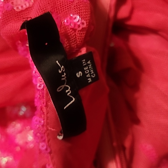 Nwot Lulu's Hot Pink Sequins Maxi Dress Small - Picture 7 of 8